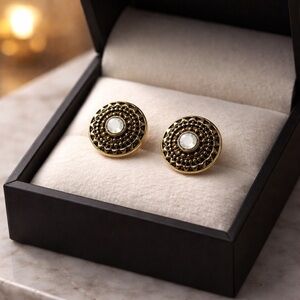 Aztec Gold Toned Stud Earrings